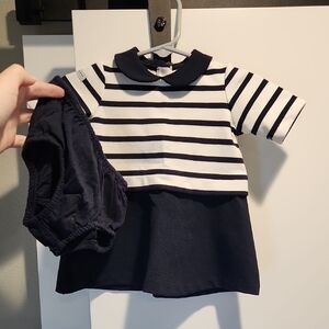Ralph Lauren Girls Navy And White Dress Set 3 Montjs